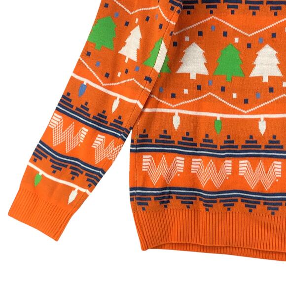 Whataburger Mens Size S Sweater Ugly Christmas Knit Lightweight Crewneck Orange - Picture 11 of 16